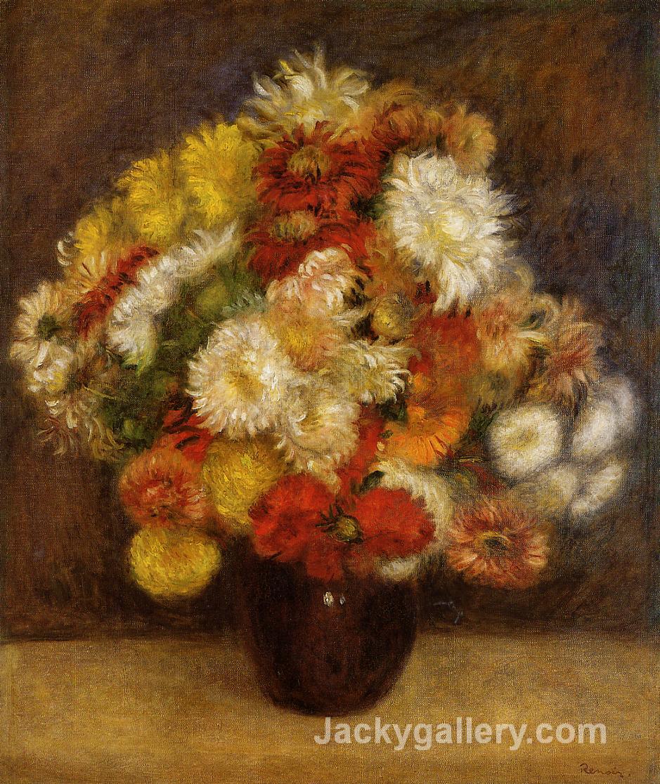 Bouquet of Chrysanthemums Vase by Pierre Auguste Renoir paintings reproduction